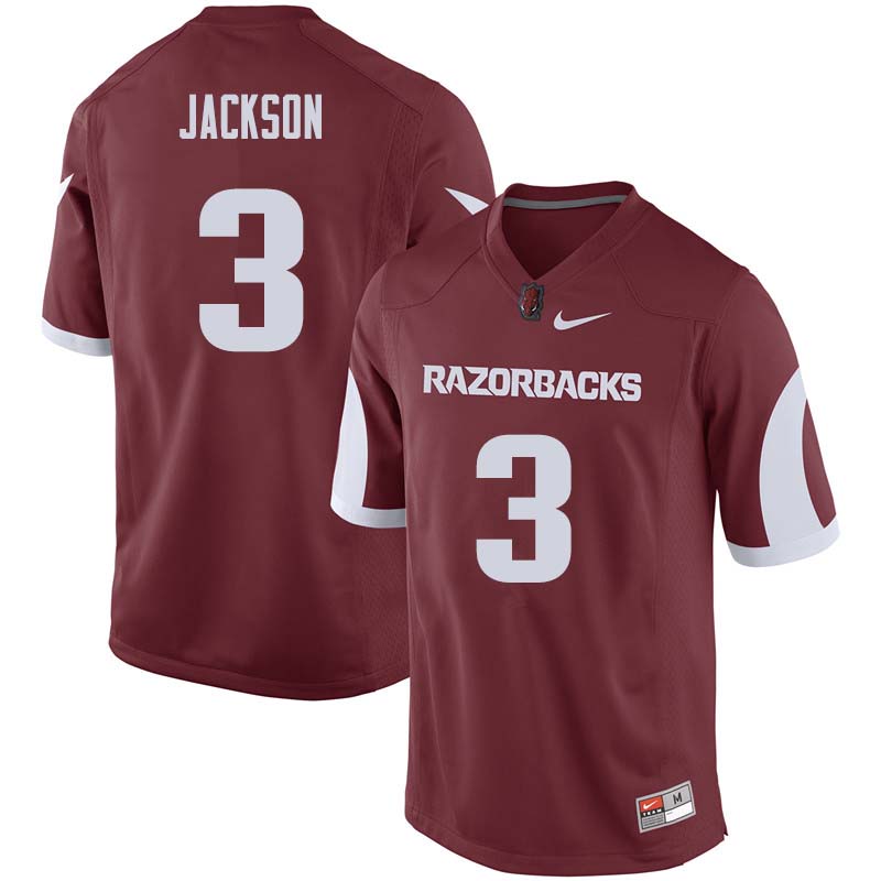 Men #3 Koilan Jackson Arkansas Razorback College Football Jerseys Sale-Cardinal